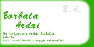 borbala ardai business card