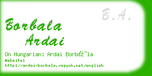 borbala ardai business card